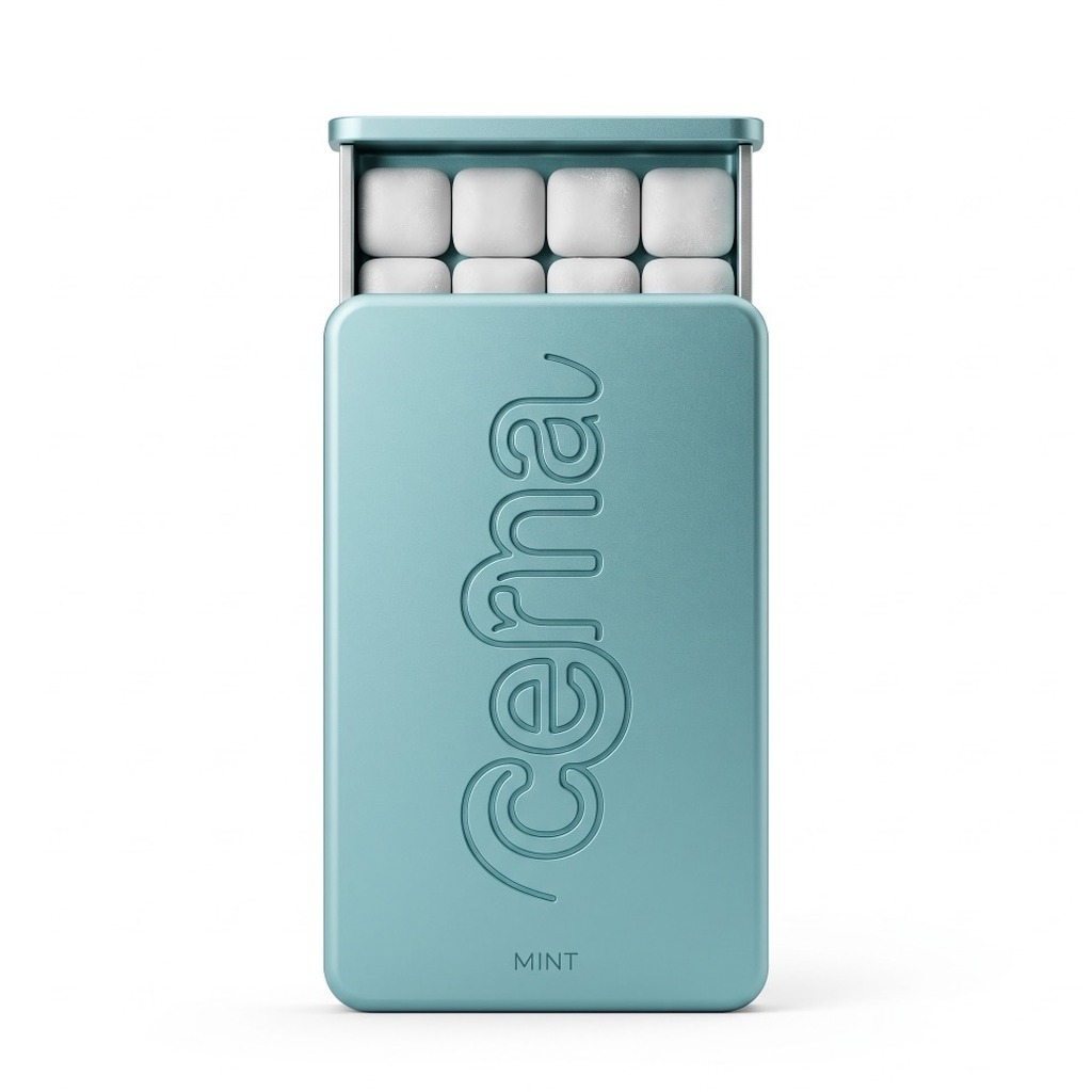 cerna mint tin, slid open